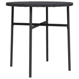 3 Piece Garden Dining Set Poly Rattan Black - 45-Degree Angle