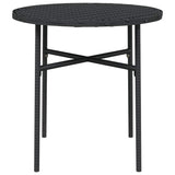 3 Piece Garden Dining Set Poly Rattan Black