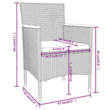 3 Piece Garden Dining Set Poly Rattan Black