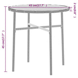 3 Piece Garden Dining Set Poly Rattan Grey - Close-Up Angle