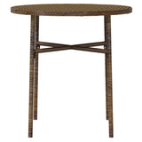 3 Piece Garden Dining Set Poly Rattan Brown - Rear View