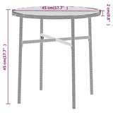 3 Piece Garden Dining Set Poly Rattan Grey - Close-Up Angle