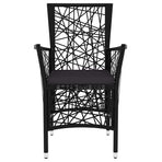 3 Piece Garden Dining Set Poly Rattan Black