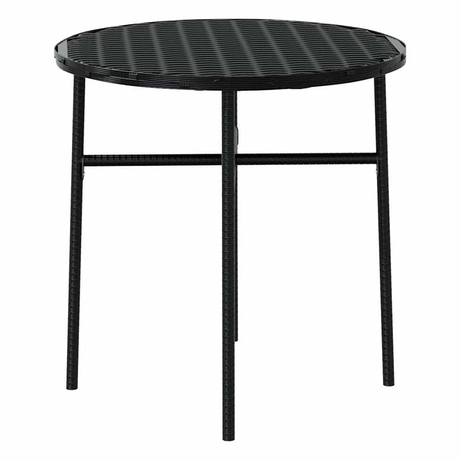 3 Piece Garden Dining Set Poly Rattan Black