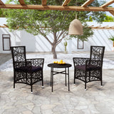 3 Piece Garden Dining Set Poly Rattan Black