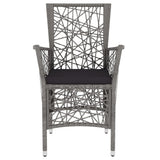 3 Piece Garden Dining Set Poly Rattan Grey