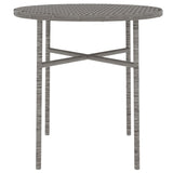 3 Piece Garden Dining Set Poly Rattan Grey - Rear View