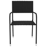 3 Piece Garden Dining Set Poly Rattan Black - Top-Down View