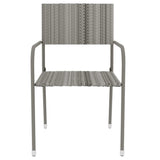 3 Piece Garden Dining Set Poly Rattan Grey - Top-Down View