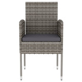 3 Piece Garden Dining Set Poly Rattan Anthracite - Top-Down View