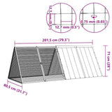 Rabbit Cage Anthracite 201.5x80.5x71 cm Galvanised Steel