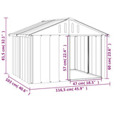 Dog House Anthracite 116.5x103x81.5 cm Galvanised Steel - Rear View