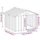 Dog House Anthracite 116.5x103x81.5 cm Galvanised Steel - Extra Image