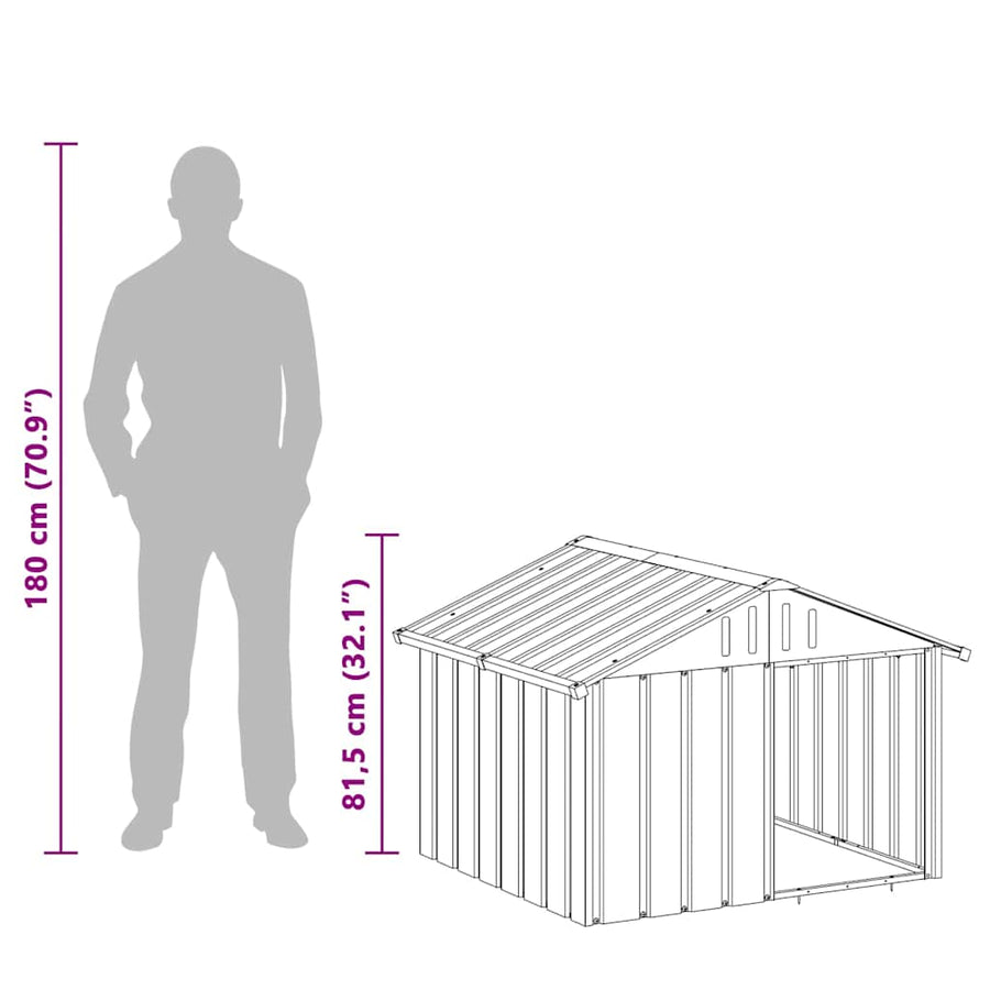 Dog House Anthracite 116.5x103x81.5 cm Galvanised Steel