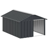 Dog House Anthracite 116.5x153x81.5 cm Galvanised Steel - Front View