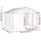 Dog House Anthracite 116.5x153x81.5 cm Galvanised Steel - Rear View