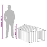 Dog House Anthracite 116.5x153x81.5 cm Galvanised Steel - Extra Image