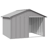 Dog House Grey 116.5x103x81.5 cm Galvanised Steel - Front View