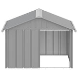 Dog House Grey 116.5x103x81.5 cm Galvanised Steel - 45-Degree Angle