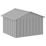 Dog House Grey 116.5x103x81.5 cm Galvanised Steel - Close-Up Angle