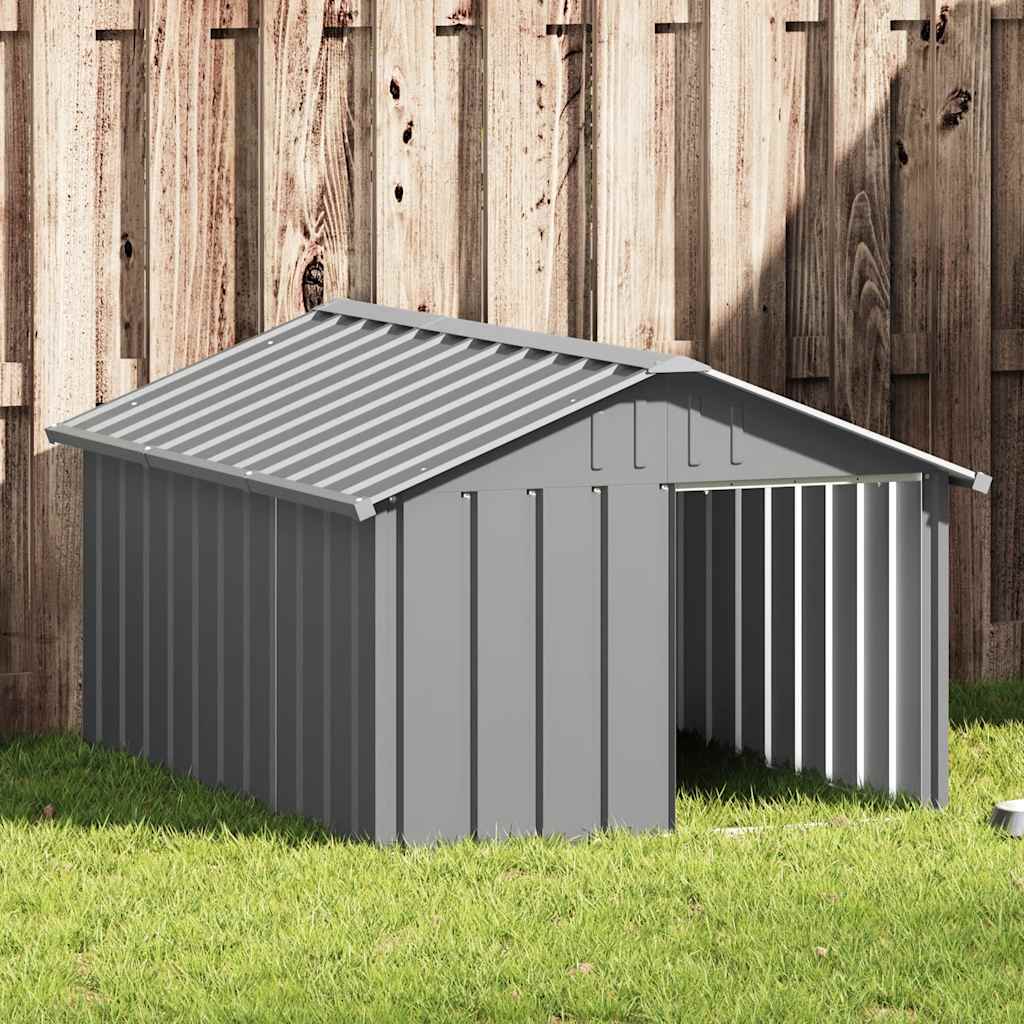 Dog House Grey 116.5x153x81.5 cm Galvanised Steel