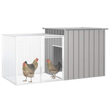 Chicken Cage Grey 200x91x100 cm Galvanised Steel - Front View
