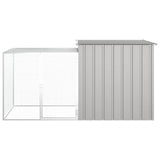 Chicken Cage Grey 200x91x100 cm Galvanised Steel - Side View