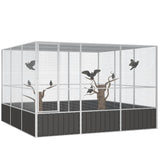 Bird Cage Anthracite 302.5x324.5x211.5 cm Galvanised Steel - Front View