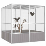 Bird Cage Grey 213.5x217.5x211.5 cm Galvanised Steel - Front View