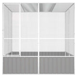 Bird Cage Grey 213.5x217.5x211.5 cm Galvanised Steel - Side View