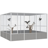 Bird Cage Grey 302.5x324.5x211.5 cm Galvanised Steel - Front View