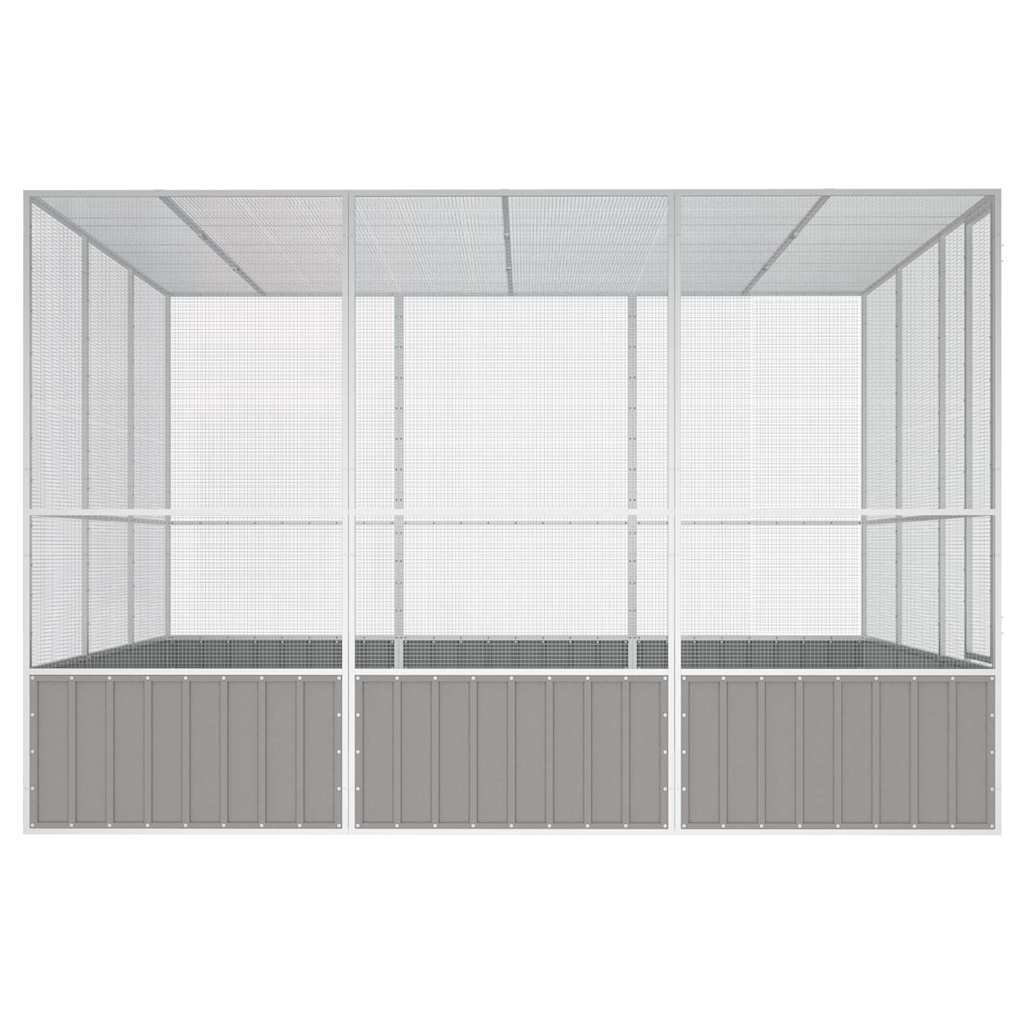 Bird Cage Grey 302.5x324.5x211.5 cm Galvanised Steel