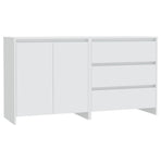 2 Piece Sideboard White Engineered Wood