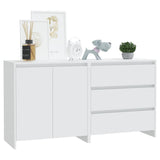 2 Piece Sideboard White Engineered Wood - Side View