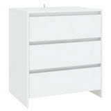 2 Piece Sideboard White Engineered Wood - 45-Degree Angle