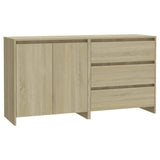 2 Piece Sideboard Sonoma Oak Engineered Wood - Front View