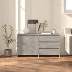 2 Piece Sideboard Concrete Grey Engineered Wood