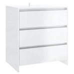 2 Piece Sideboard High Gloss White Engineered Wood