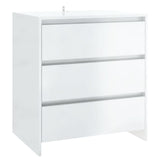 2 Piece Sideboard High Gloss White Engineered Wood - Top-Down View