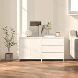 2 Piece Sideboard High Gloss White Engineered Wood
