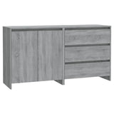 2 Piece Sideboard Grey Sonoma Engineered Wood