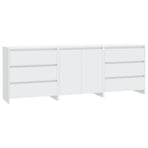 3 Piece Sideboard White Engineered Wood