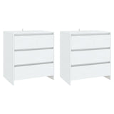 3 Piece Sideboard White Engineered Wood