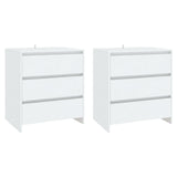 3 Piece Sideboard White Engineered Wood - Side View