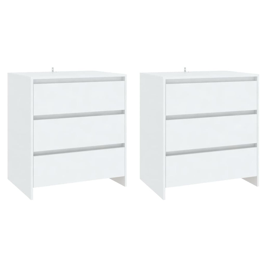 3 Piece Sideboard White Engineered Wood