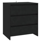 3 Piece Sideboard Black Engineered Wood - Top-Down View
