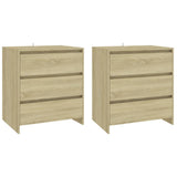 3 Piece Sideboard Sonoma Oak Engineered Wood - Side View