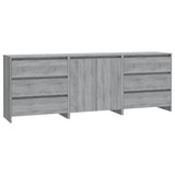 3 Piece Sideboard Grey Sonoma Engineered Wood - Front View