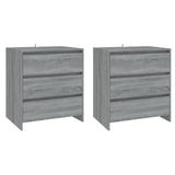 3 Piece Sideboard Grey Sonoma Engineered Wood