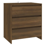 3 Piece Sideboard Brown Oak Engineered Wood - 45-Degree Angle